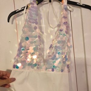 Iridescent Sequence Body Suit Small, never worn!